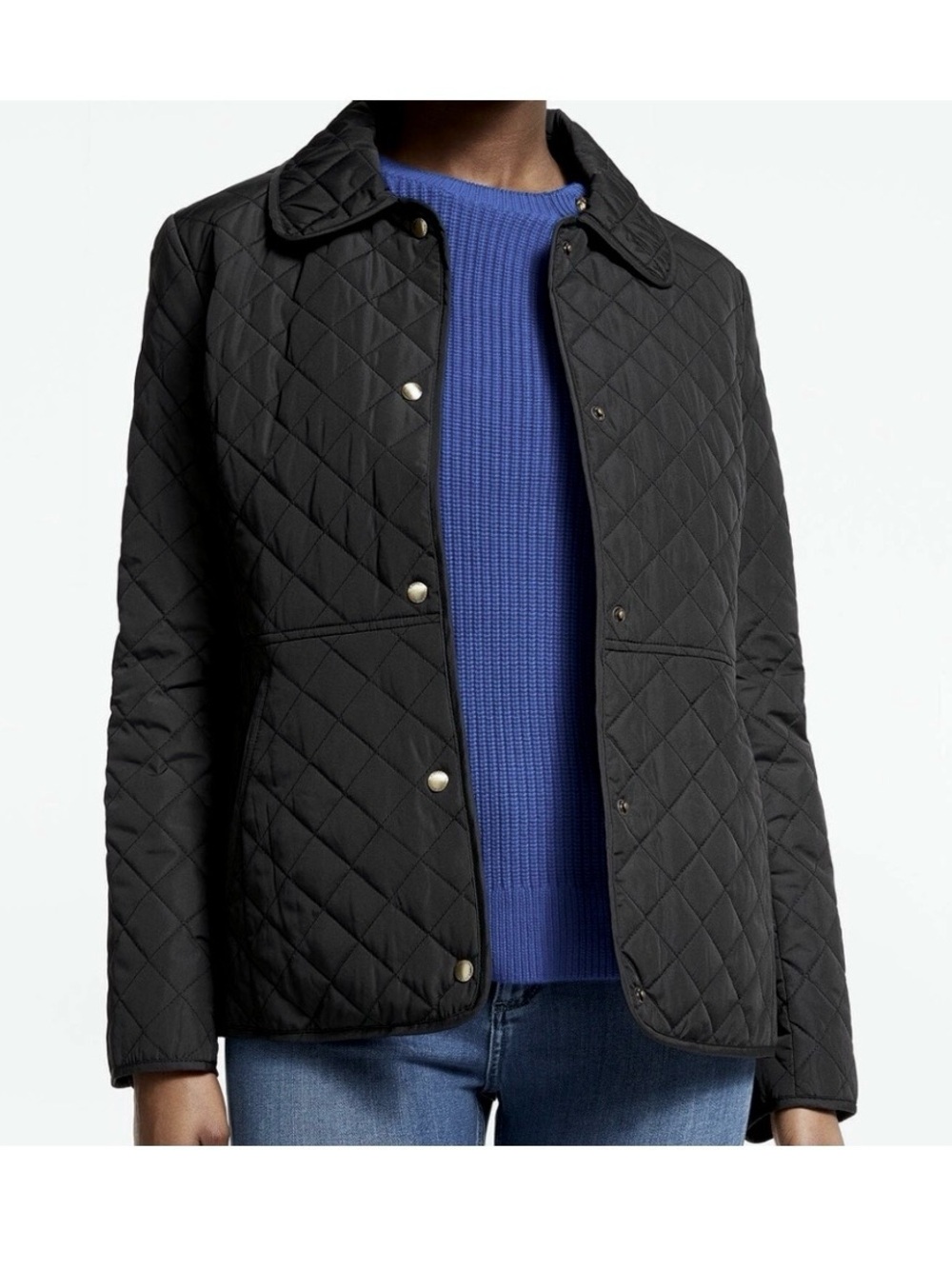 Ralph Lauren Black Quilted Snap-Front quilted Jacket Large
